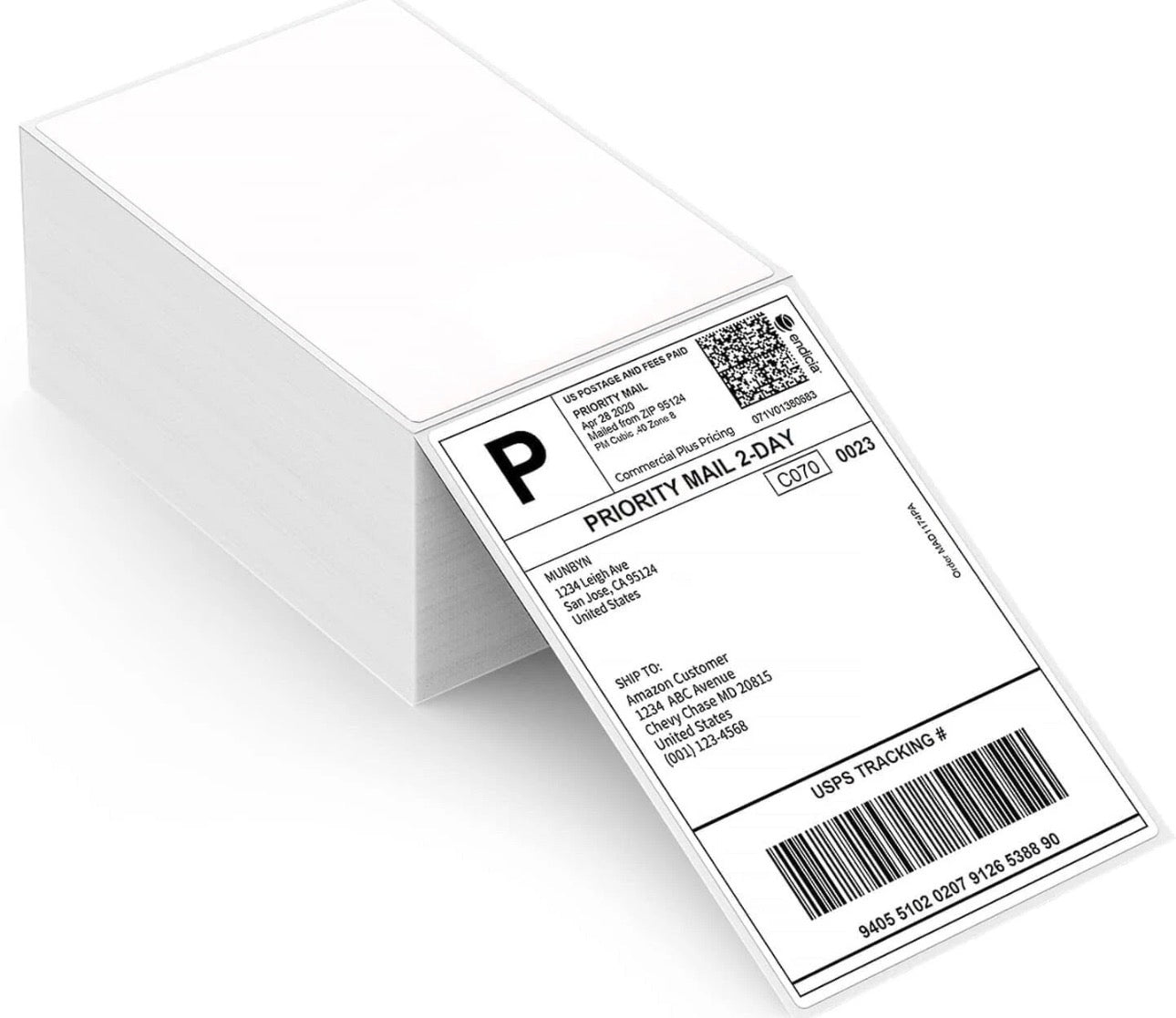 4x6 direct thermal shipping labels with printed label example